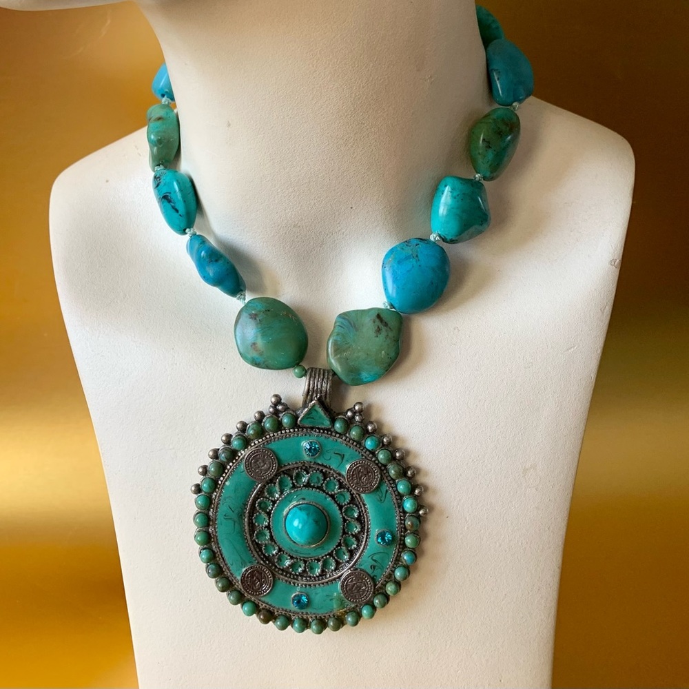 Faux Turquoise  Stunning Necklace